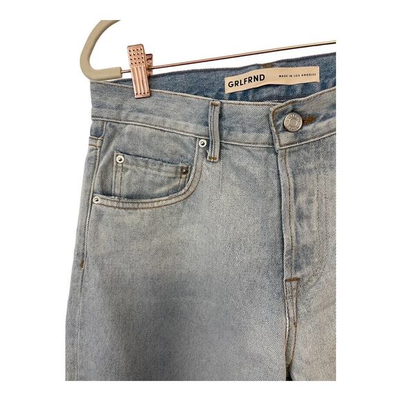 GRLFRND Bella Low Rise Boyfriend Jeans Distressed Button Fly Echo Park Size 24 - Picture 7 of 14